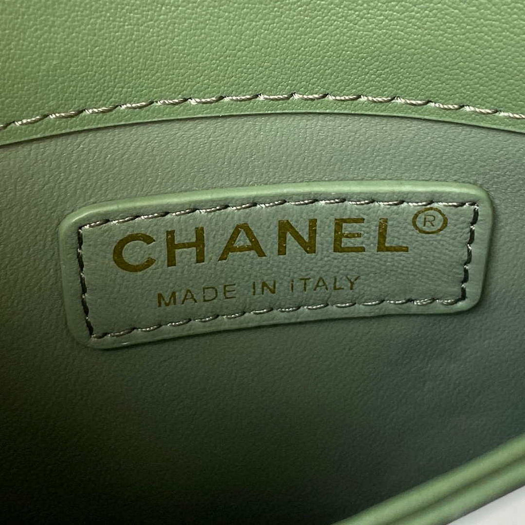 Chanel Small Flap Bag With top Handle Calfskin CC AS2680 Green