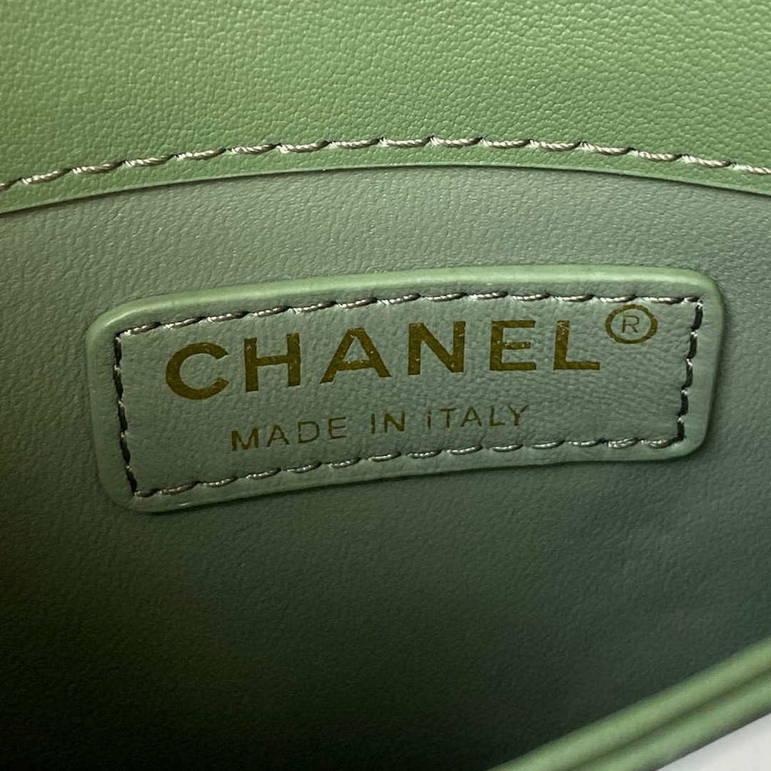 Chanel Small Flap Bag With top Handle Calfskin CC AS2680 Green