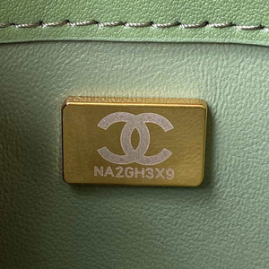 Chanel Small Flap Bag With top Handle Calfskin CC AS2680 Green - Default Title - View 9