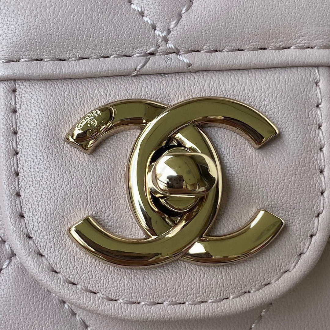 Chanel Small Flap Bag With top Handle Calfskin CC AS2680 Light Pink - Default Title - View 3