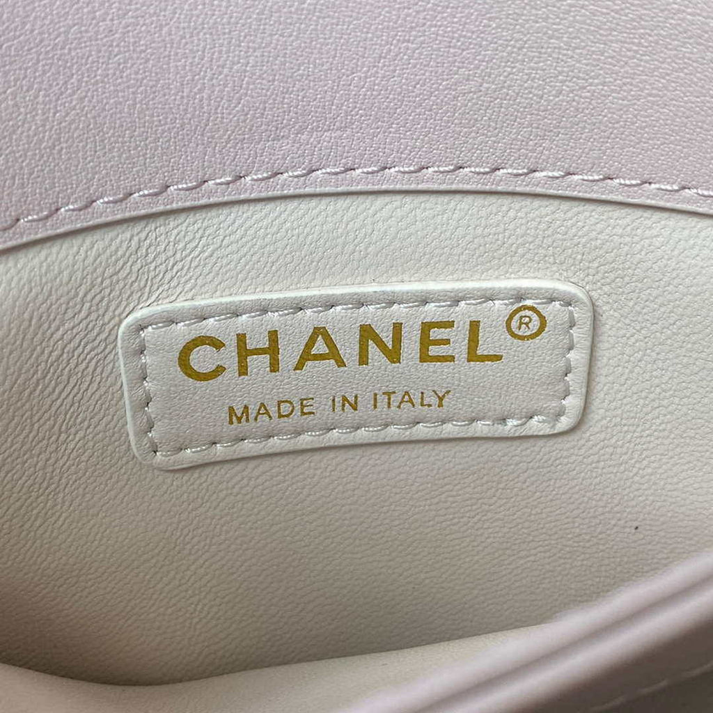 Chanel Small Flap Bag With top Handle Calfskin CC AS2680 Light Pink