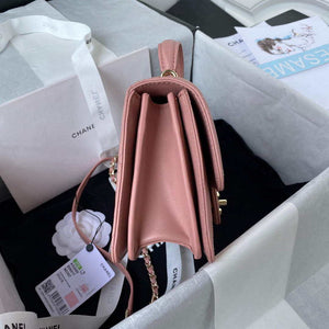 Chanel Small Flap Bag With top Handle Calfskin CC AS2680 Pink - Default Title - View 4