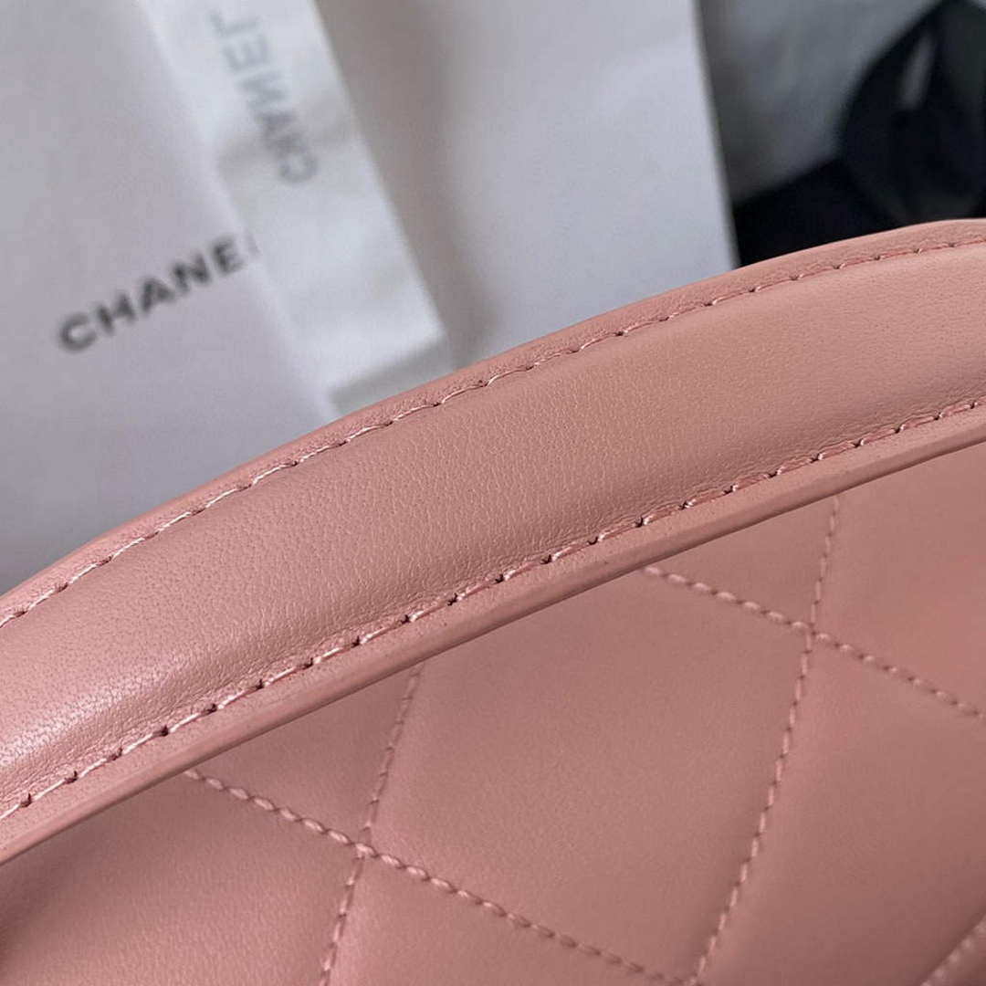 Chanel Small Flap Bag With top Handle Calfskin CC AS2680 Pink - Default Title - View 7