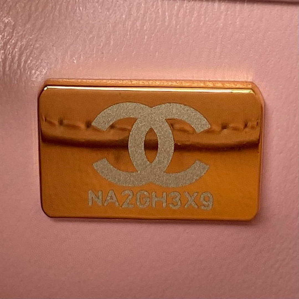 Chanel Small Flap Bag With top Handle Calfskin CC AS2680 Pink