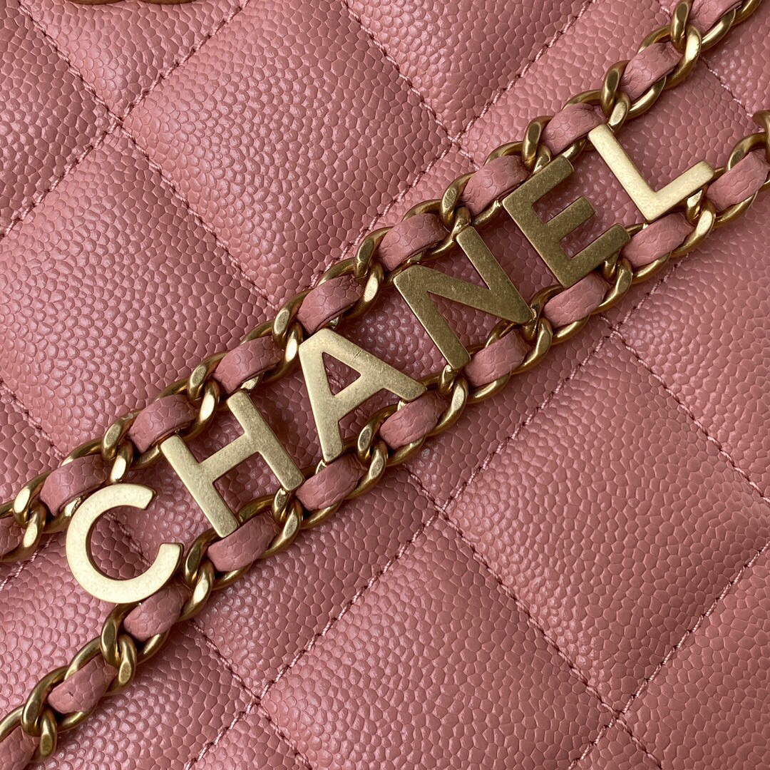 Chanel Small Hobo Bag Grained Calfskin Gold AS3223 Pink - Default Title - View 4