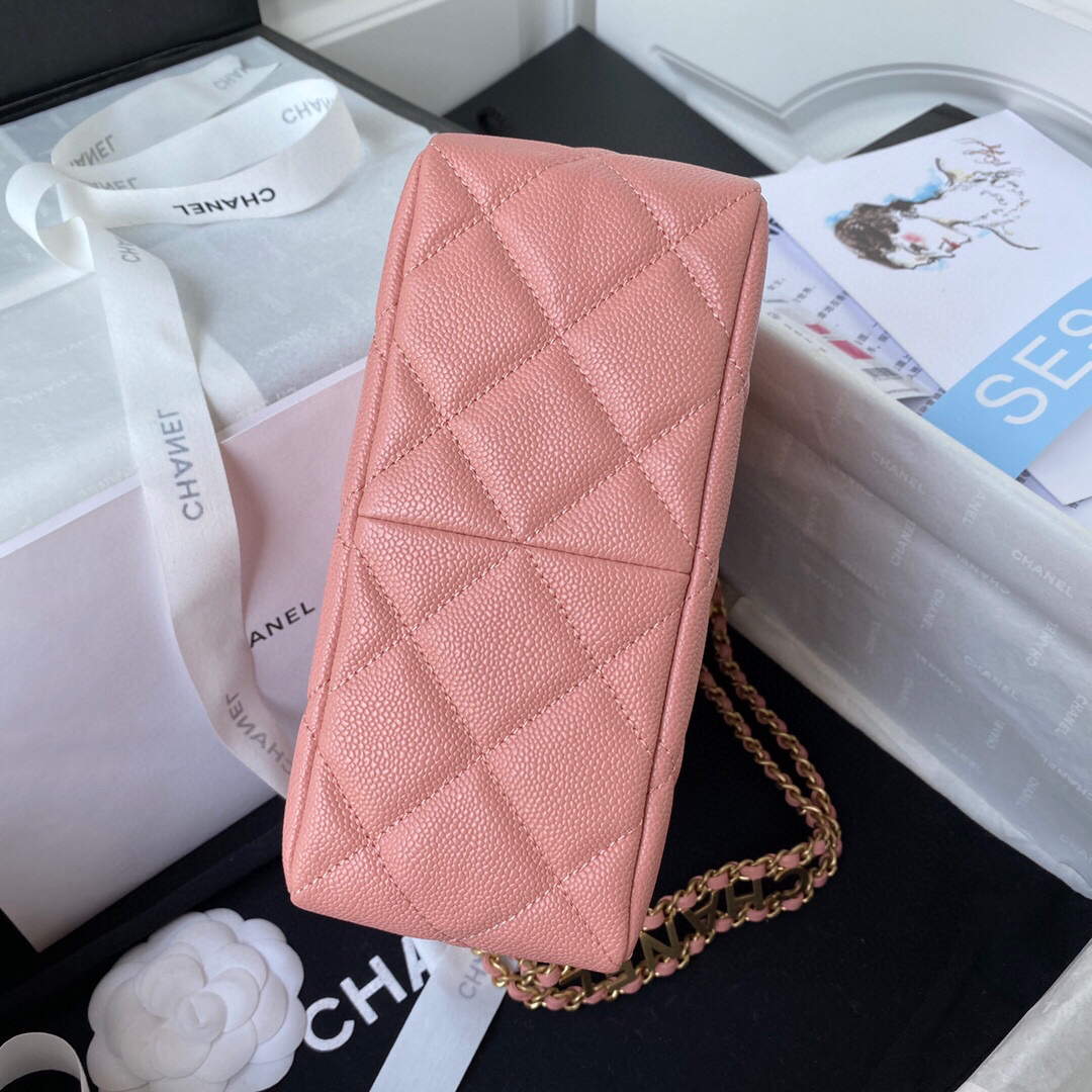 Chanel Small Hobo Bag Grained Calfskin Gold AS3223 Pink - Default Title - View 6