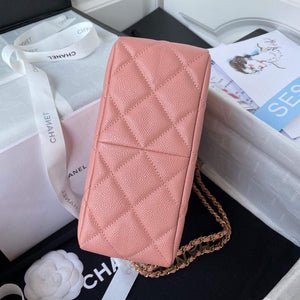 Chanel Small Hobo Bag Grained Calfskin Gold AS3223 Pink - Default Title - View 6