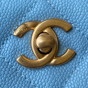 Chanel Small Hobo Bag Grained Calfskin Gold AS3223 Blue - Default Title - View 3
