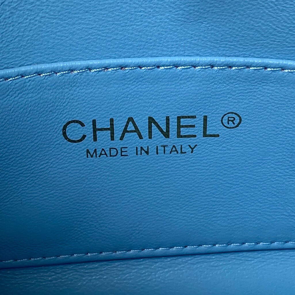 Chanel Small Hobo Bag Grained Calfskin Gold AS3223 Blue - Default Title - View 8
