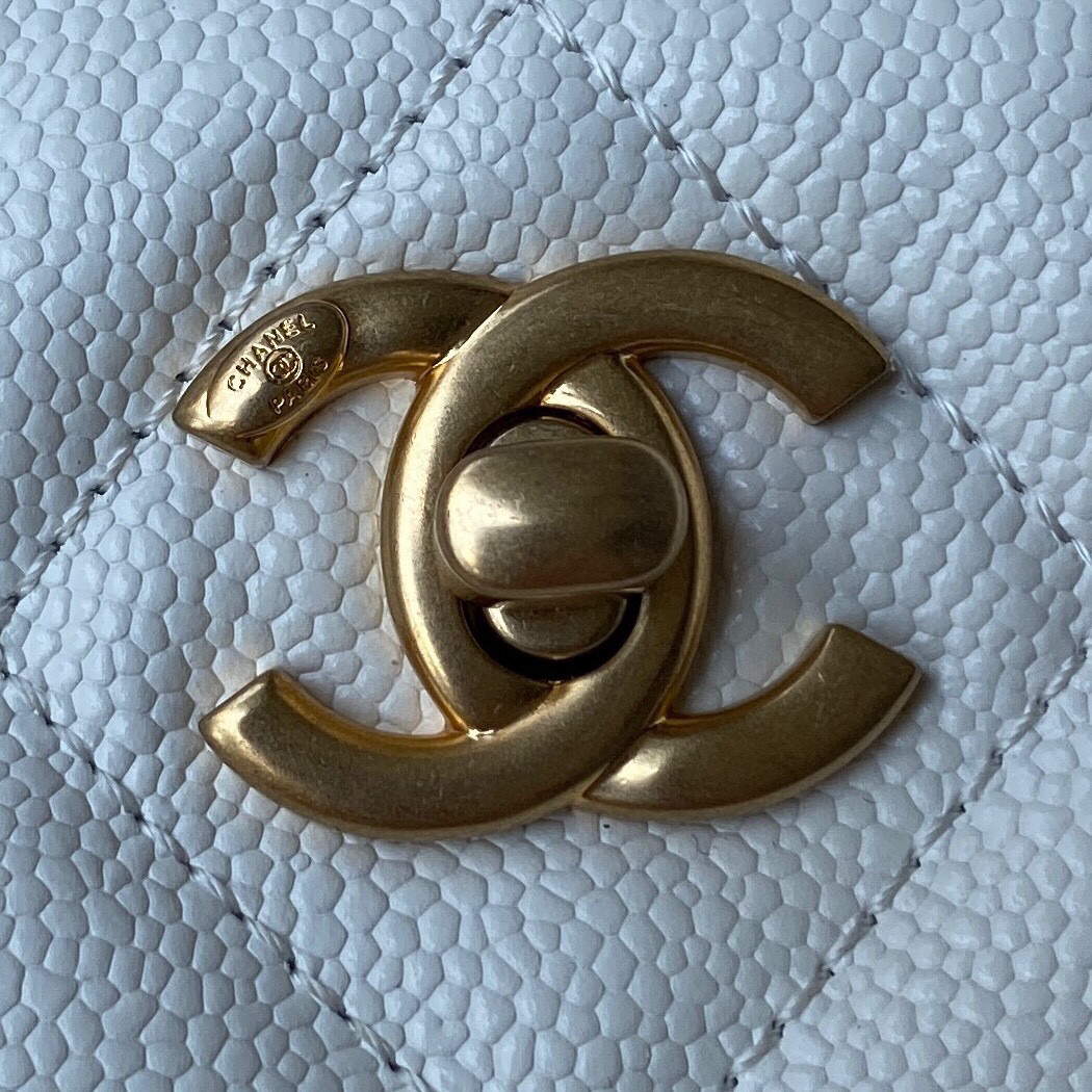 Chanel Small Hobo Bag Grained Calfskin Gold AS3223 White - Default Title - View 3