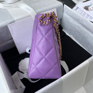 Chanel Small Hobo Bag Lambskin Gold AS3223 Purple - Default Title - View 6