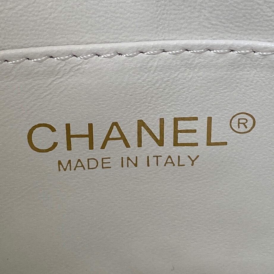 Chanel Small Hobo Bag Lambskin Gold AS3223 White
