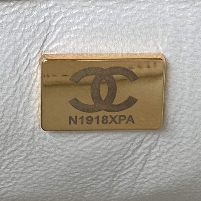 Chanel Small Hobo Bag Lambskin Gold AS3223 White - Default Title - View 9