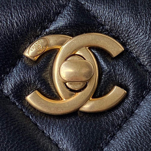 Chanel Small Hobo Bag Lambskin Gold AS3223 Black - Default Title - View 3