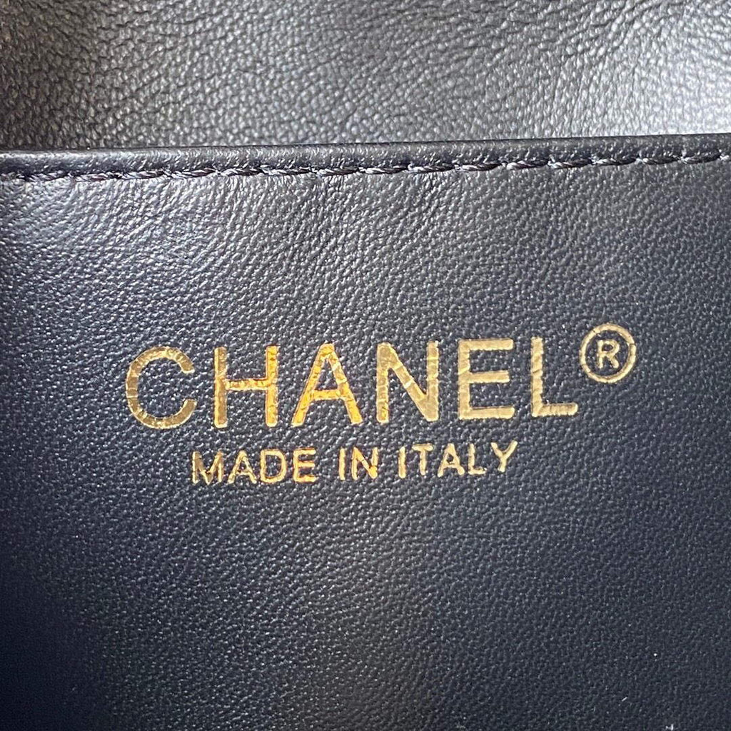 Chanel Small Hobo Bag Lambskin Gold AS3223 Black