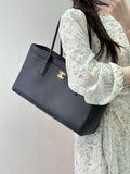 Chanel Small Shopping Bag Calfskin & Gold-Tone Metal AS6243 Black