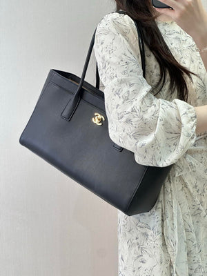 Chanel Small Shopping Bag Calfskin & Gold-Tone Metal AS6243 Black - Default Title - View 1