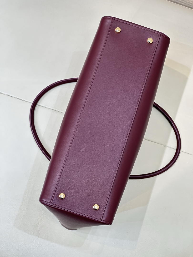Chanel Small Shopping Bag  Calfskin & Gold-Tone Metal AS6243  Dark Burgundy