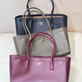 Chanel Small Shopping Bag  Calfskin & Gold-Tone Metal AS6243  Dark Green - Default Title - View 1