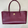 Chanel Small Shopping Bag  Calfskin & Gold-Tone Metal AS6243  Dark Burgundy - Default Title - View 1