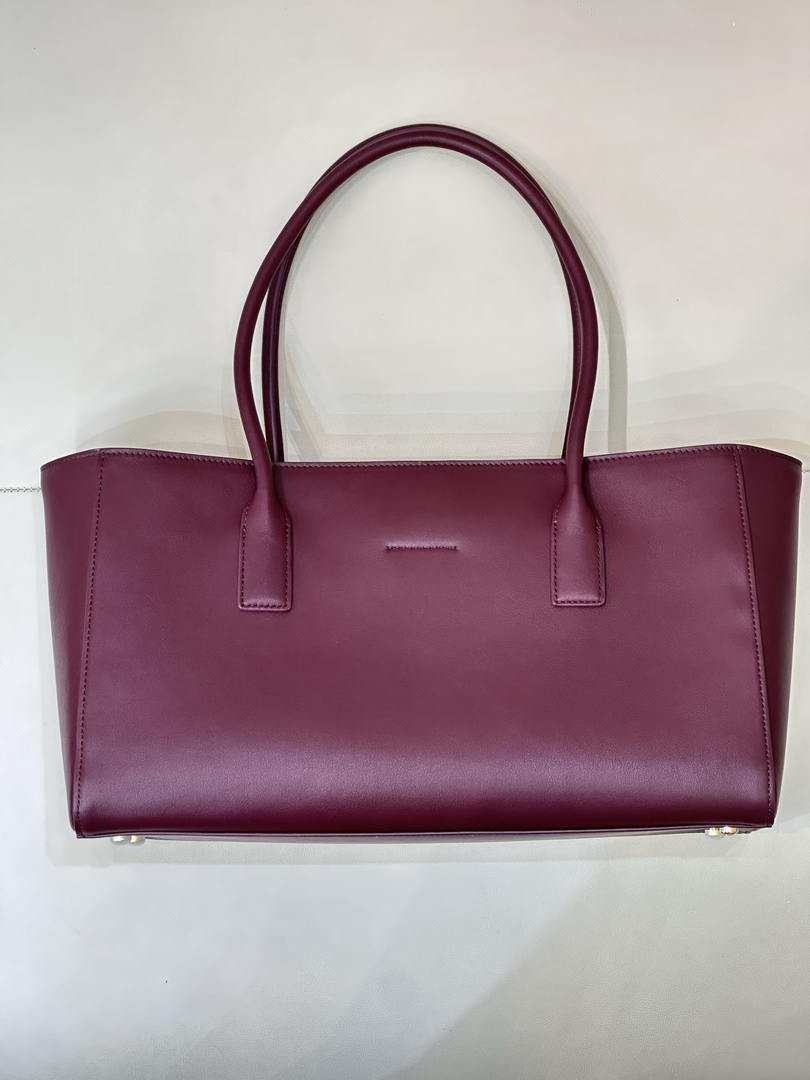 Chanel Small Shopping Bag  Calfskin & Gold-Tone Metal AS6243  Dark Burgundy - Default Title - View 8