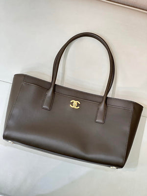 Chanel Small Shopping Bag  Calfskin & Gold-Tone Metal AS6243  Dark Green - Default Title - View 3