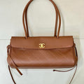 Chanel Small shopping bag Grained calfskin & gold-tone metal AS6288 Brown - Default Title - View 1