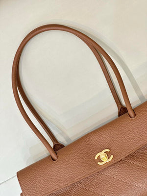 Chanel Small shopping bag Grained calfskin & gold-tone metal AS6288 Brown - Default Title - View 4