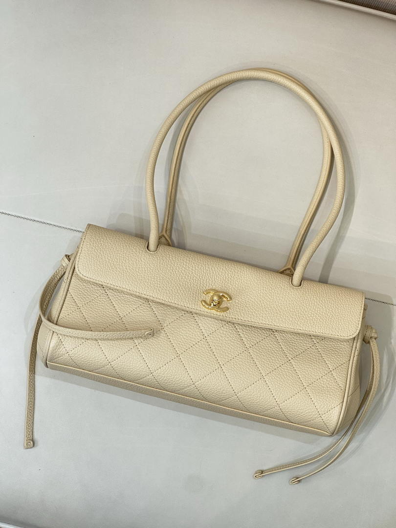 Chanel Small shopping bag Grained calfskin & gold-tone metal AS6288 Dark Beige
