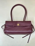 Chanel Small shopping bag Grained calfskin & gold-tone metal AS6288 Wine Red