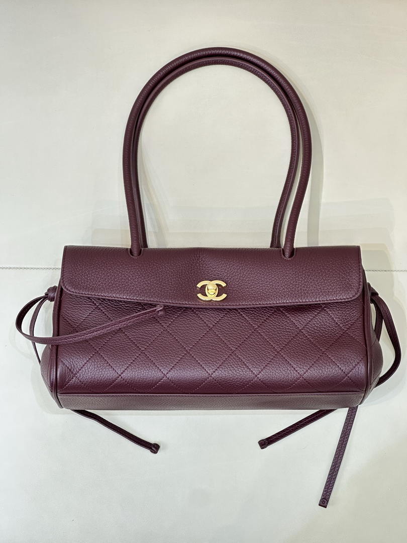 Chanel Small shopping bag Grained calfskin & gold-tone metal AS6288 Wine Red - Default Title - View 1