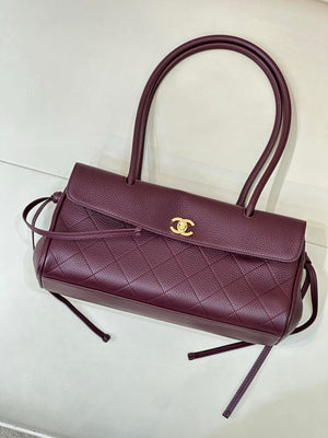 Chanel Small shopping bag Grained calfskin & gold-tone metal AS6288 Wine Red - Default Title - View 2