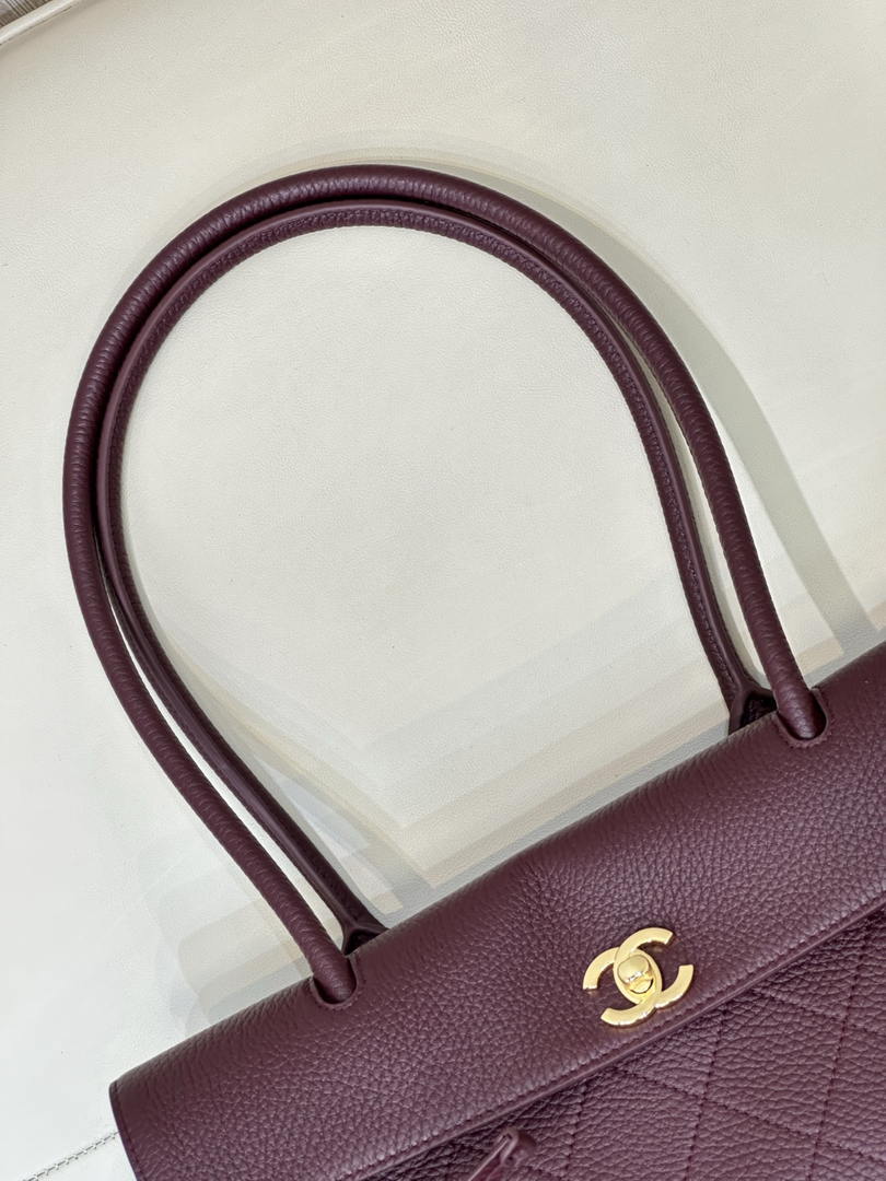 Chanel Small shopping bag Grained calfskin & gold-tone metal AS6288 Wine Red - Default Title - View 4