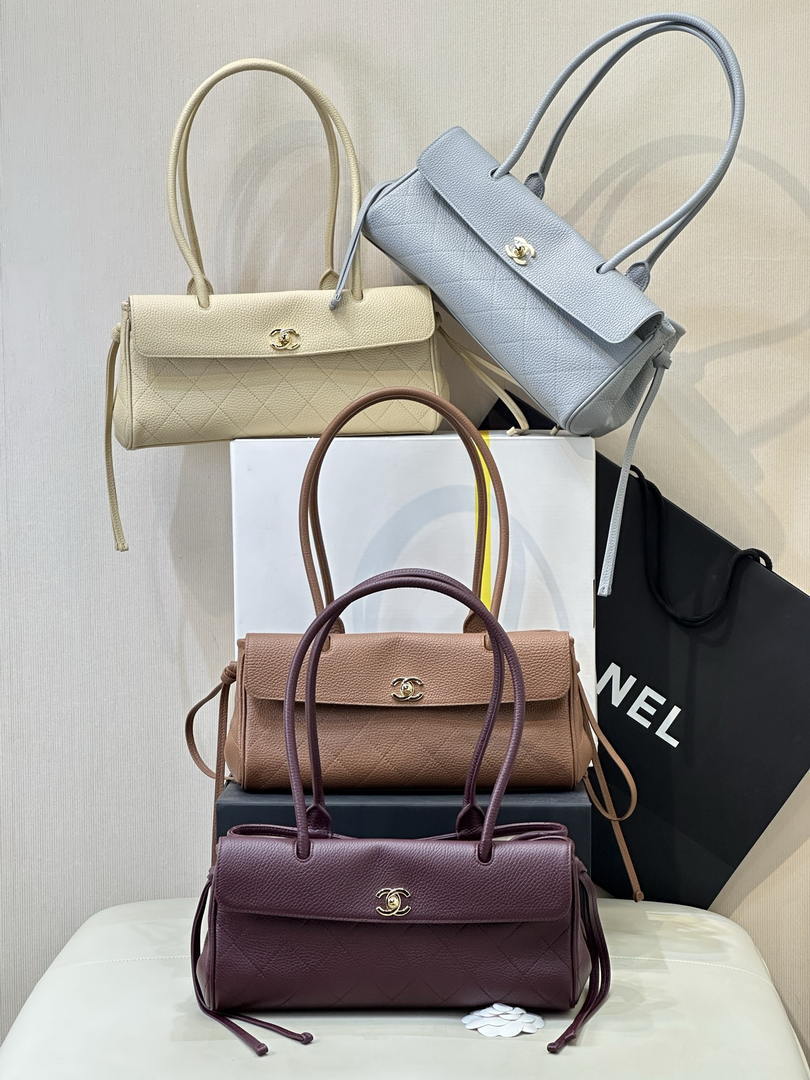 Chanel Small shopping bag Grained calfskin & gold-tone metal AS6288 Light Blue - Default Title - View 6