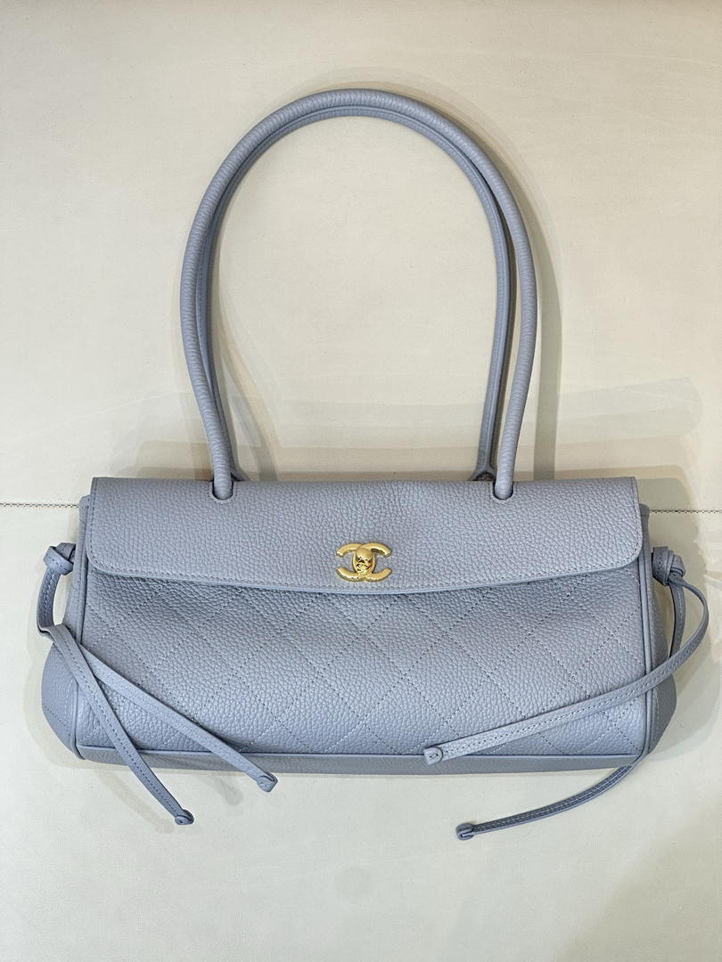 Chanel Small shopping bag Grained calfskin & gold-tone metal AS6288 Light Blue - Default Title - View 5