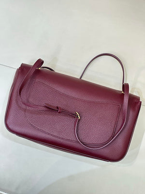 Chanel Maxi Flapbag Grained calfskin & gold-tone metal AS6231 Wine Red - Gold - View 18