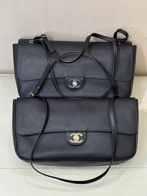 Chanel Maxi Flapbag Grained calfskin & gold-tone metal AS6231 Black - Gold - View 16