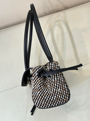 Chanel Small shopping bag Grained calfskin & gold-tone metal AS6288 Black &Tweed - Default Title - View 11
