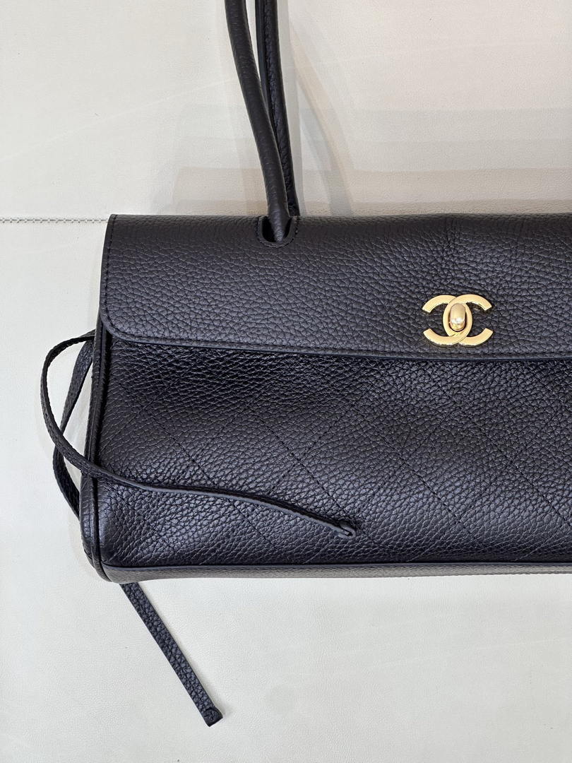Chanel Small shopping bag Grained calfskin & gold-tone metal AS6288 Black - Default Title - View 3