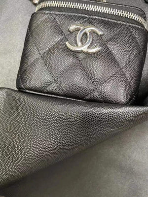 Chanel Small Vanity With Chain Bag Lambskin AP2198 Black Silvery - Default Title - View 4