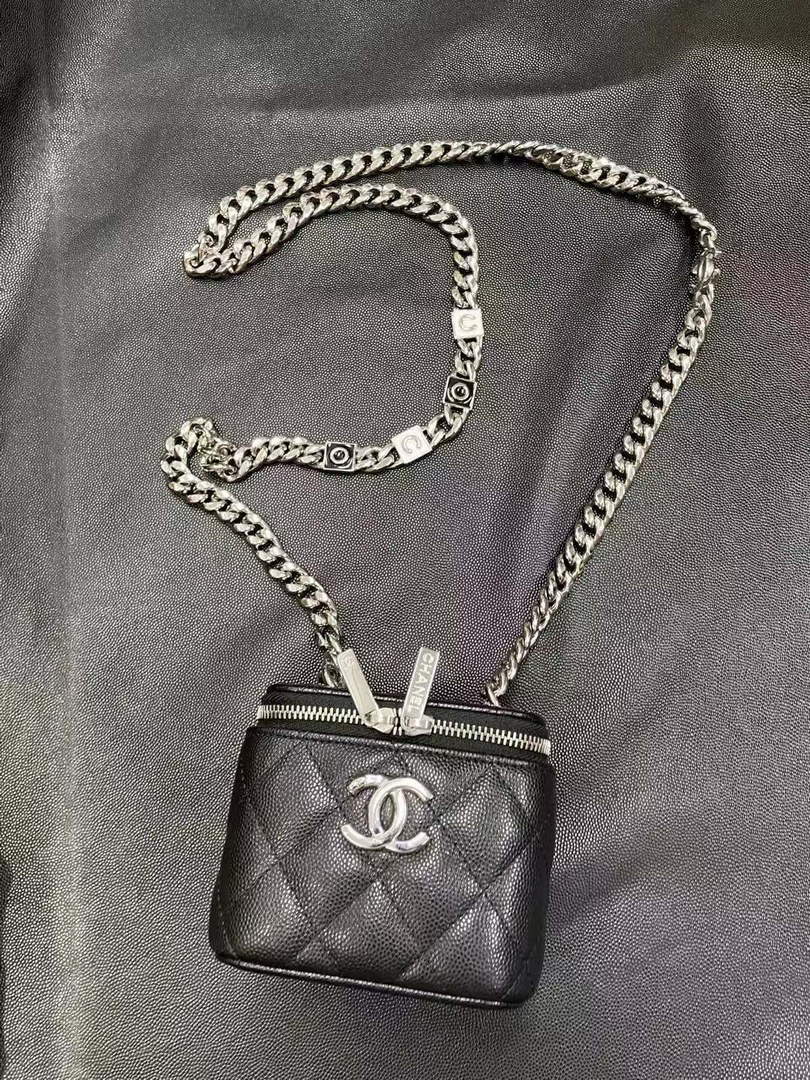 Chanel Small Vanity With Chain Bag Lambskin AP2198 Black Silvery - Default Title - View 6