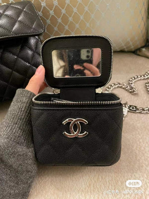 Chanel Small Vanity With Chain Bag Lambskin AP2198 Black Silvery - Default Title - View 9