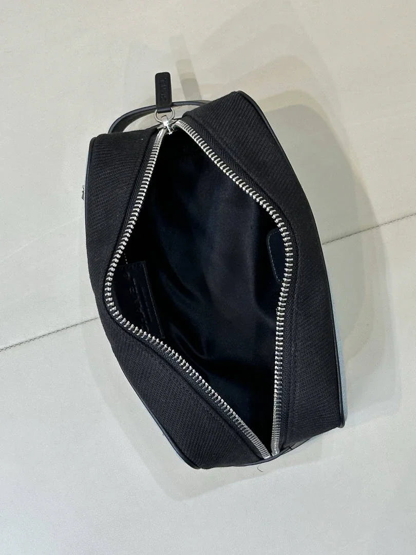Chanel Small Zipped Pouch Canvas Calfskin & Silver-Tone Metal  AP5226 Blue & Black - Default Title - View 10