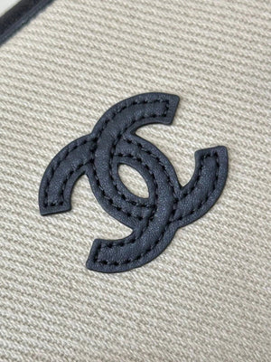 Chanel Small Zipped Pouch Canvas Calfskin & Silver-Tone Metal  AP5226 White &Black - Default Title - View 5