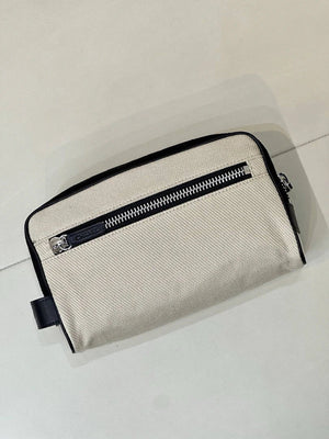 Chanel Small Zipped Pouch Canvas Calfskin & Silver-Tone Metal  AP5226 White &Black - Default Title - View 7
