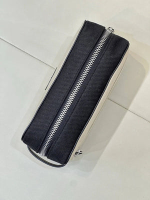 Chanel Small Zipped Pouch Canvas Calfskin & Silver-Tone Metal  AP5226 White &Black - Default Title - View 8