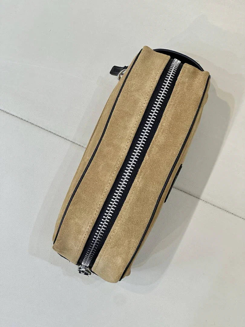 Chanel Small Zipped Pouch Canvas Calfskin & Silver-Tone Metal  AP5226 Dark Beige - Default Title - View 6