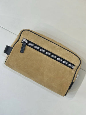 Chanel Small Zipped Pouch Canvas Calfskin & Silver-Tone Metal  AP5226 Dark Beige - Default Title - View 8