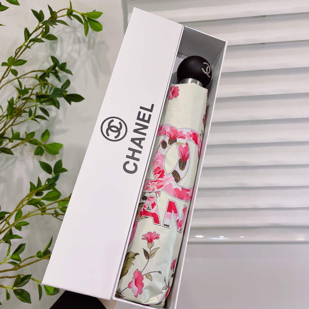 Chanel Three Fold Automatic Folding Sun Umbrella C855630