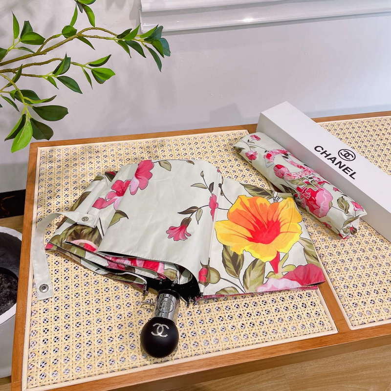 Chanel Three Fold Automatic Folding Sun Umbrella C855630